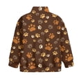 thumbnail image 5 of Uorisanigo Girls Half Zip Collar Sweatshirts Oversized Long Sleeve Workout Shirts Soft School Brown Dog Paw Print Quarter Zipper Cropped Sweatshirt Fit Vacation Shopping Exercise Wear, 5 of 7