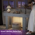 thumbnail image 7 of Aheaplus Farmhouse 47" Console Table with Power Outlets & Motion Sensor Light - Narrow Storage Entryway Table for Hallway/Living Room，White Oak, 7 of 7