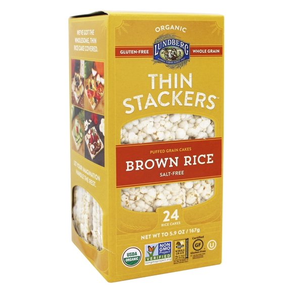 Lundberg - Organic Thin Stackers Brown Rice Salt-Free - 5.9 oz.