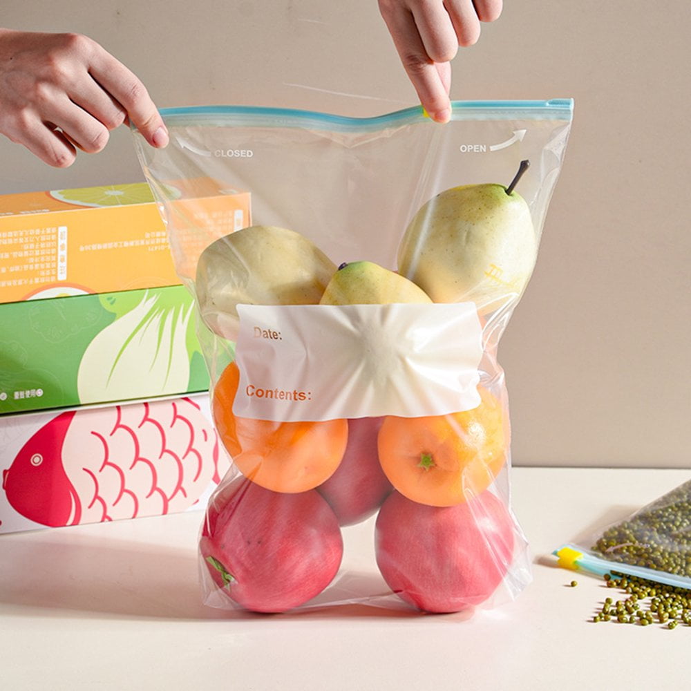15 Pcs Sacs de Congélation Alimentaires Sans BPA Étanches Grand Application Bonne Étanchéité Anti-Humidité Conservation Fraîcheur Réutilisables de Qualité Alimentaire Sacs de Congélation Organisateur de Cuisine