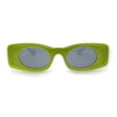 thumbnail image 3 of Womens Unique Concave Thick Mod Plastic Sunglasses Green Black, 3 of 4