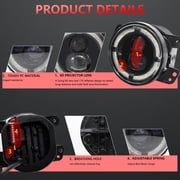 BIMZUC 4 Inch 200W LED Fog Lights 20000LM Driving Bumper Waterproof Replacement for Jeep Wrangler Off Road Vehicles Dual Lens