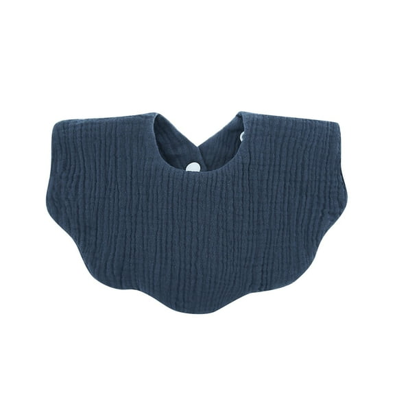 Rohuuque Fashionable Solid Color Comfortable And Cute Pleated Newborn Bib For Boys And Girls Free Size Dark Gray