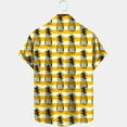 thumbnail image 5 of hopeusnice Men's Summer Shirt Pineapple Print Short Sleeve Lapel Beach Button Down Hawaiian Shirt Tops Yellow M, 5 of 5