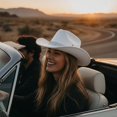 thumbnail image 7 of Slccxzc Vintage Western Cowboy Hat with Rhinestone Tassel, Wide Brim Country Concert Headwear, 7 of 7