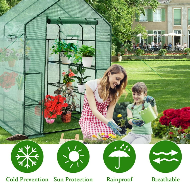 Gymax Portable Walk-in Greenhouse for Home & Backyard, 56''x56