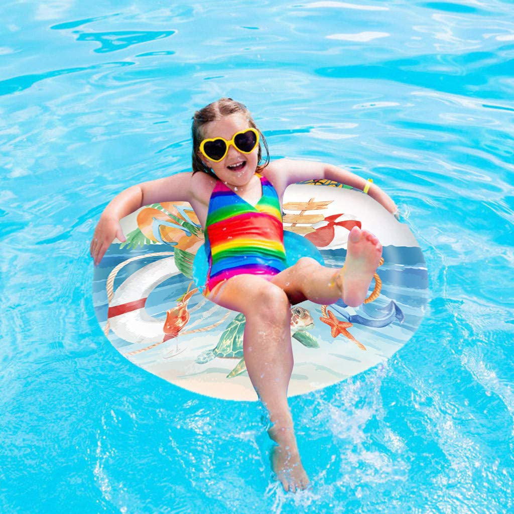 Inflatable Pool Floats Glitter Pool Swim Rings Pool Floatie Ring Water Fun Tubes Summer Beach Swimming Pool Floats Party Supplies for Kids Adults Color : Silver, Size : 80cm