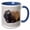 Blue/White, variant on 3drose, Wyoming, Yellowstone National Park. Mature Bull Bison, 11oz Two-tone Yellow Mug