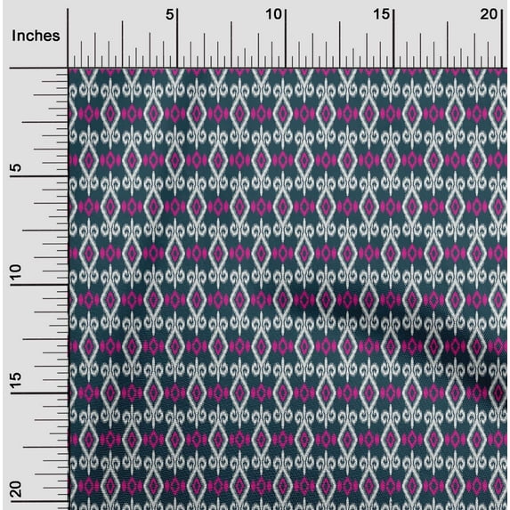 oneOone Viscose Jersey Fabric Geometric Ikat Printed Craft Fabric BTY 60 Inch Wide