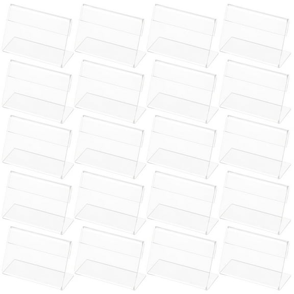 25pcs Acrylic Signs Horizontal Price Display Holders Small Display Stands for Table