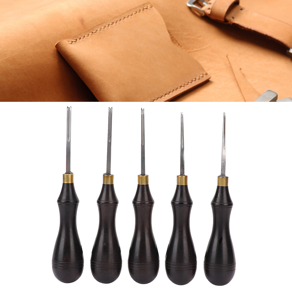 Leather Edge Beveler Tool - 1.8mm Skiving Beveler For Leathercraft, Wood Handle