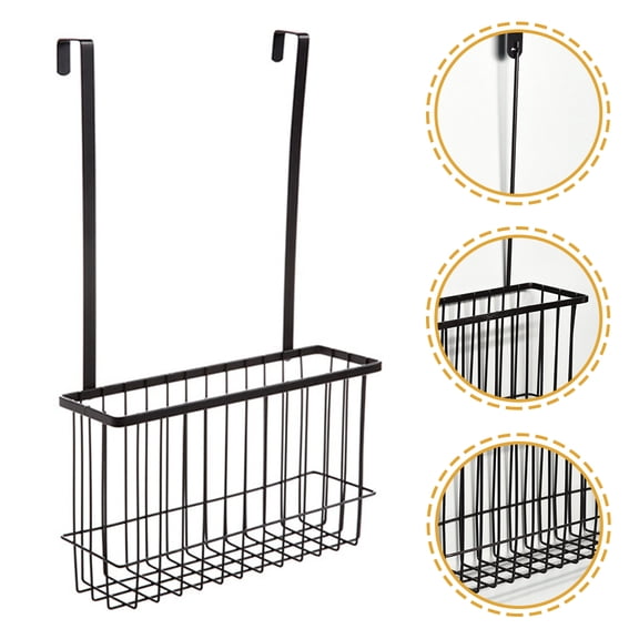 ETHZZLE Over Door Hanging Basket Organizer, Rustproof Iron Wire Storage for Bathroom, Kitchen, Coffee Supplies