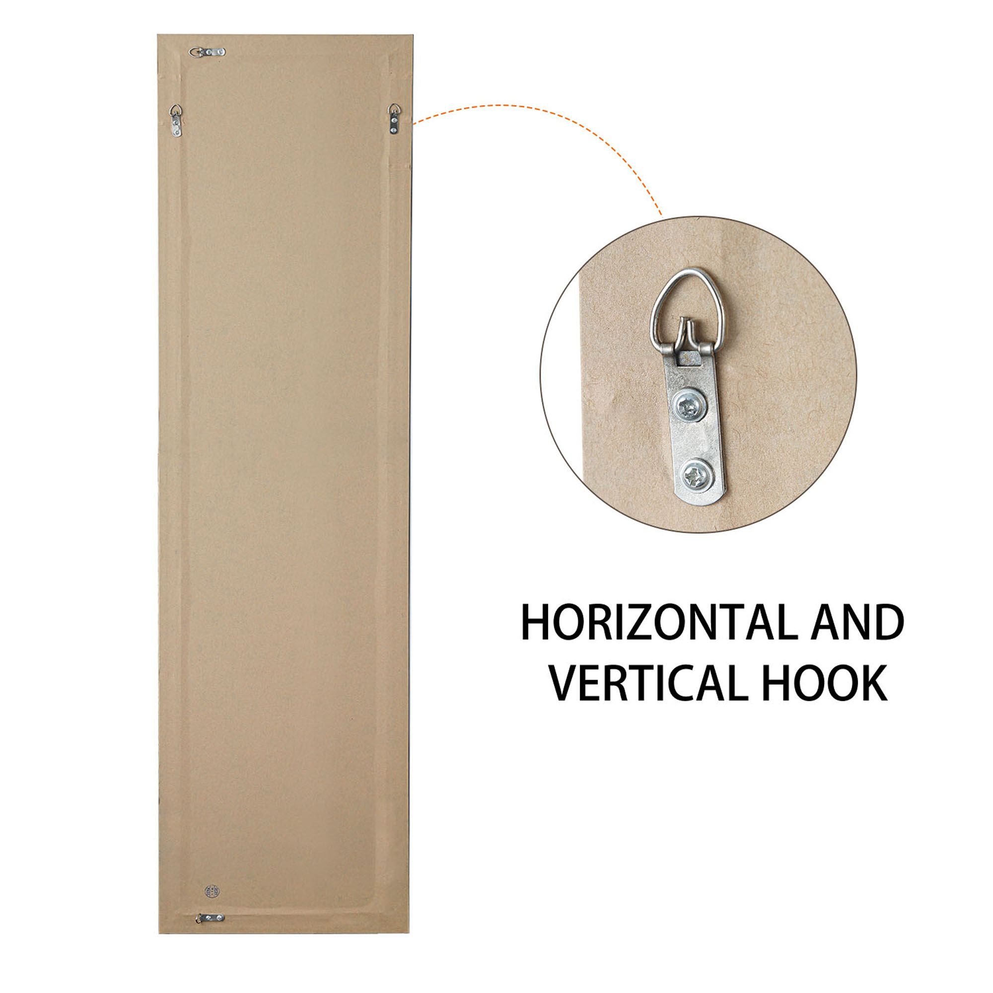 Full Length Mirror Floor Wall Mounted Leaning Hanging Rectangle White 55"x12"
