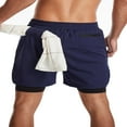 thumbnail image 4 of Men Sports Short Trousers  Casual Quick Drying Sweatpants with Inner Layer Elastic Waist Drawstring Shorts, 4 of 6