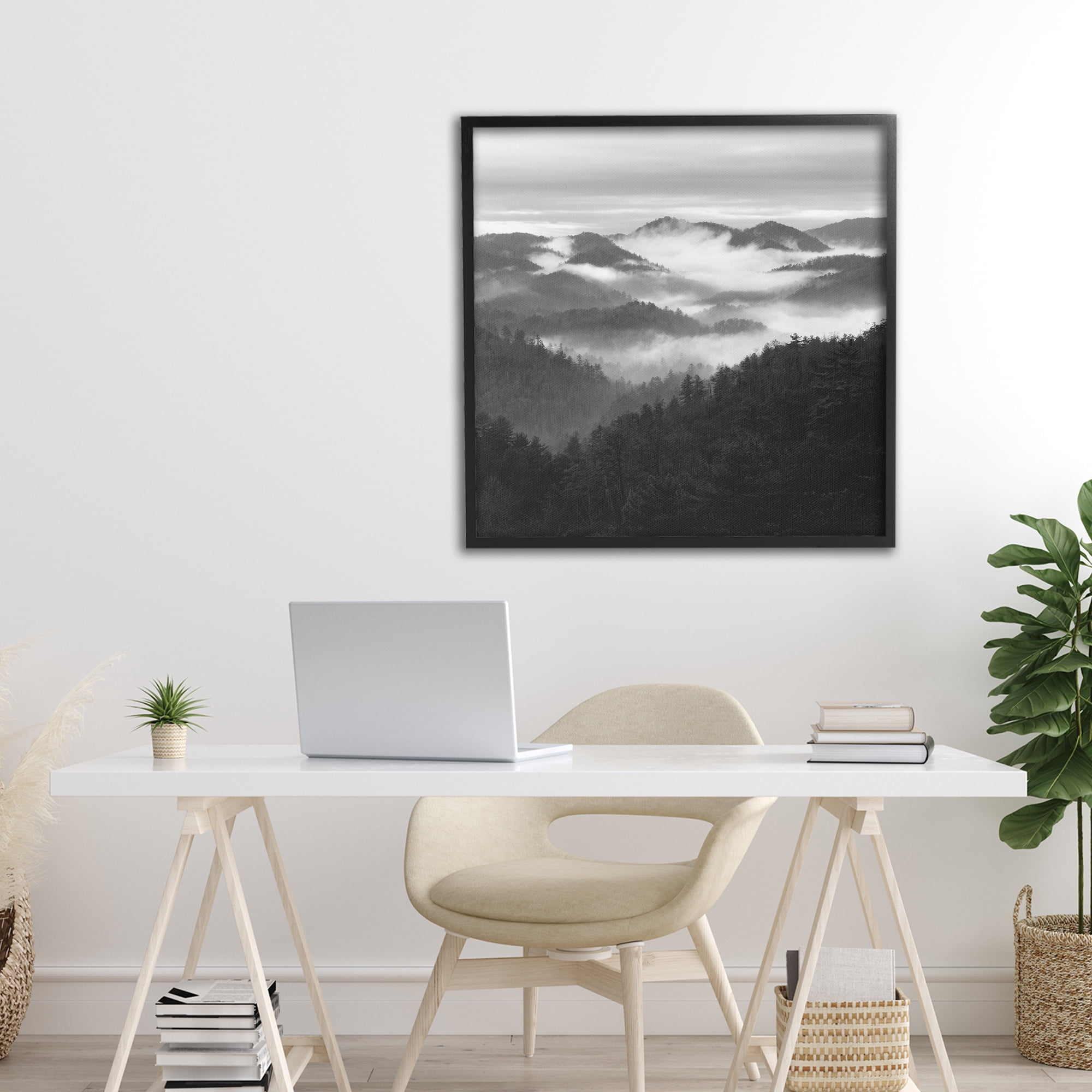 Stupell Industries Smoky Mountains Forest Black Framed Giclee Art, design by Nicholas Bell