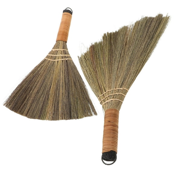 Tineasur Soft Broom Multi-Color Natural Corn Whisk for Household Cleaning 2Pcs