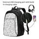 thumbnail image 2 of Fotbe Black White Music Mochila con Estampado y Puerto USB para Hombre y Mujer, Mochila Antirrobo, Mochila de Viaje, Mochila Escolar, Mochila Universitaria, 2 of 7