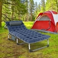 thumbnail image 4 of Slsy Folding Sleeping Cots Bed with 2 Sided Mattress & Pillow, Folding Camping Cot, Adjustable 4-Position Folding Lounge Chair, 4 of 11