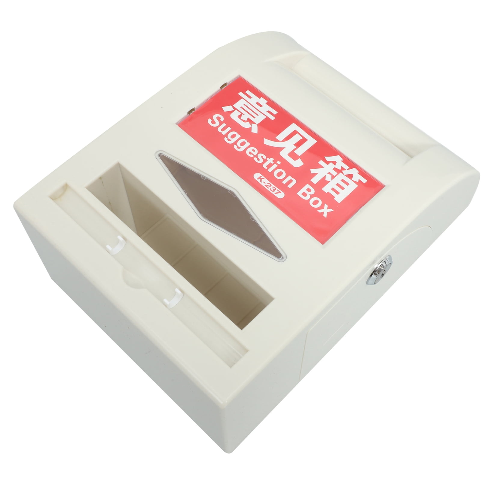 HONMEET Outdoor Suggestion Box with Lock and Key, White ABS Mailbox for Secure Feedback and Comment Collection