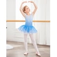 thumbnail image 4 of Oudiya Girls Ruffle Sleeve Shiny Ballet Leotard Tutu Dance Dresses for Ballerina Kids 3-11Y, 4 of 7