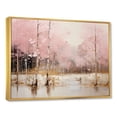 thumbnail image 2 of Designart "Pink And Gold Minimalist Forest I" Forest Floater Framed Wall Art Living Room, 2 of 5