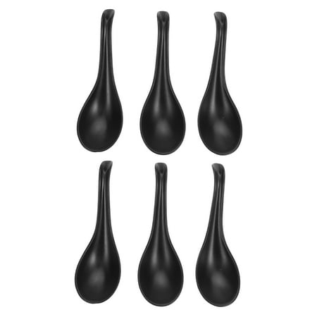 

NUOLUX 6pcs Melamine Soup Spoons Restaurant Tableware Food Spoons Ramen Spoons