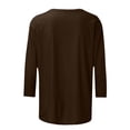 thumbnail image 5 of Xihbxyly Hauts Grande Taille pour Femmes Manches 3/4 T-shirt Imprimé Col Rond de Pâques Manches 3/4 Chandail Col Rond Cadeau de Vacances, 5 of 5