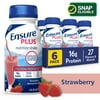 Ensure Plus Meal Replacement Nutrition Shake, Strawberry, 8 fl oz, 6 Count