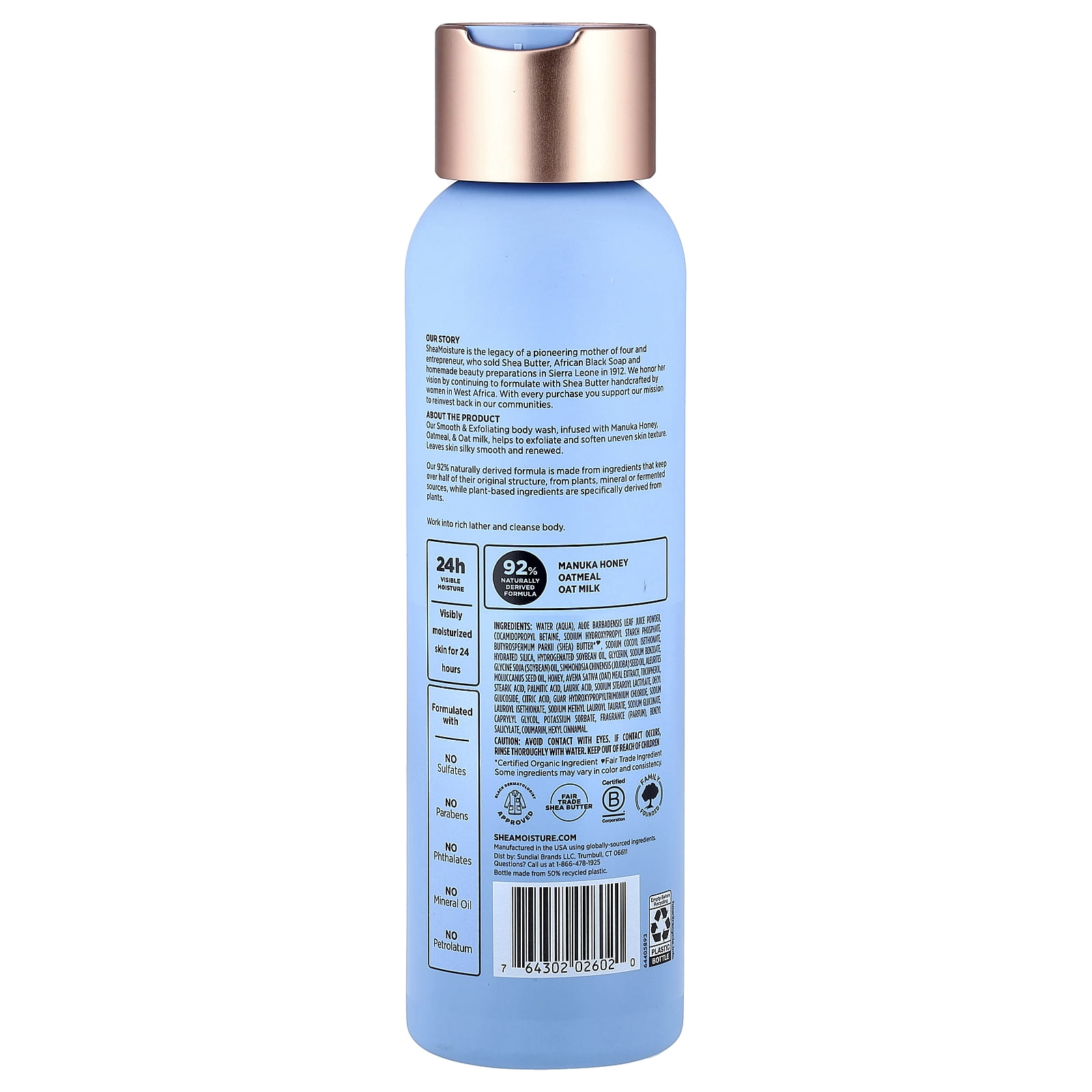 SheaMoisture, Body Wash, Manuka Honey and Oatmeal, 18 fl oz