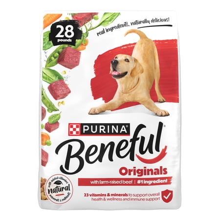 Purina Beneful Originals with Farm-Raised Beef Natural Dry Dog Food Recipe with Added Vitamins Minerals and Nutrients 28 lb Bag