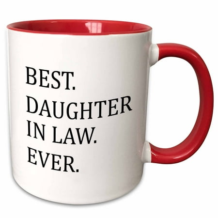 3dRose Best Daughter in law ever - gifts for family and relatives - inlaws - Two Tone Red Mug,