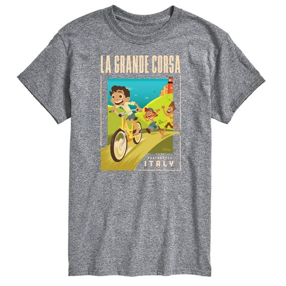 Luca - La Grande Corsa Postcard - Men's Short Sleeve Graphic T-Shirt