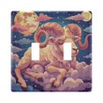 thumbnail image 2 of 3 Gang Light Switch Cover Plate Cartoon Sheep Lie on Cloud Wall Plate Decorate Electrical Outlet Cover Plates 4.56”x4.48”, 2 of 8