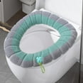 thumbnail image 5 of Toilet Seat Cover Pad | Thickened Knitted Polyester | Washable Soft Warm Winter Elongated & Round Fit | Handle Included | 2-Pack | High Elasticity | Full Surround Design, 5 of 6