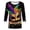 Black, variant on 3/4 Sleeve Mardi Gras Outfit for Women Casual Lightweight Party Shirt Crewneck Carnival Tops Stretchy Soft Loose T-Shirts Gold Tops,Size S-5XL