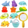 thumbnail image 1 of Juguetes de baño QODLIT sin agujeros para bebés de 0 a 12 meses o más con red de pesca, 1 of 7