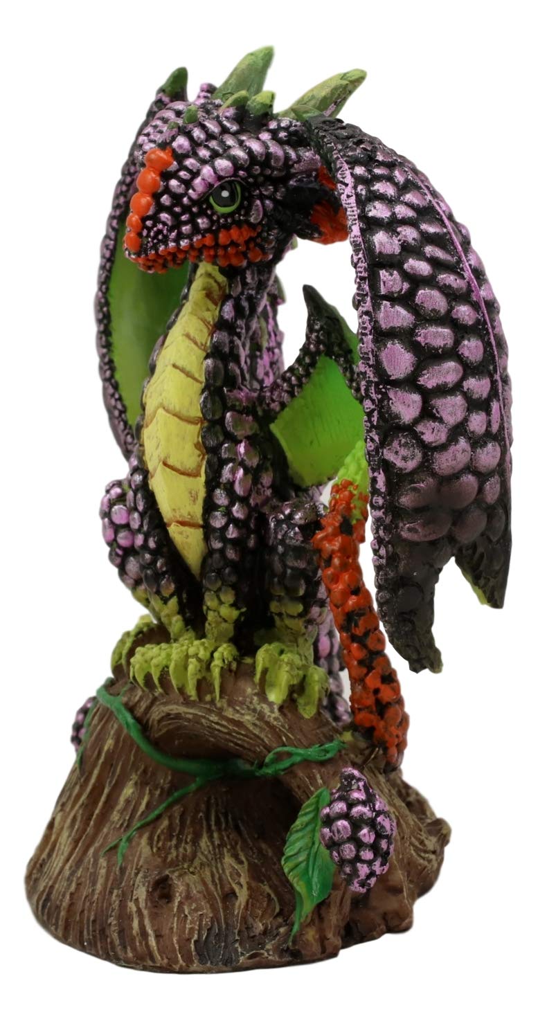 Ebros Colorful Fairy Garden Fruits And Berries Green Blackberry Dragon Statue - image 3 of 4