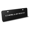thumbnail image 2 of Dodge Challenger 3D Logo 12" x 4.25" European Look Black Half-Size Stainless Steel License Plate, 2 of 5