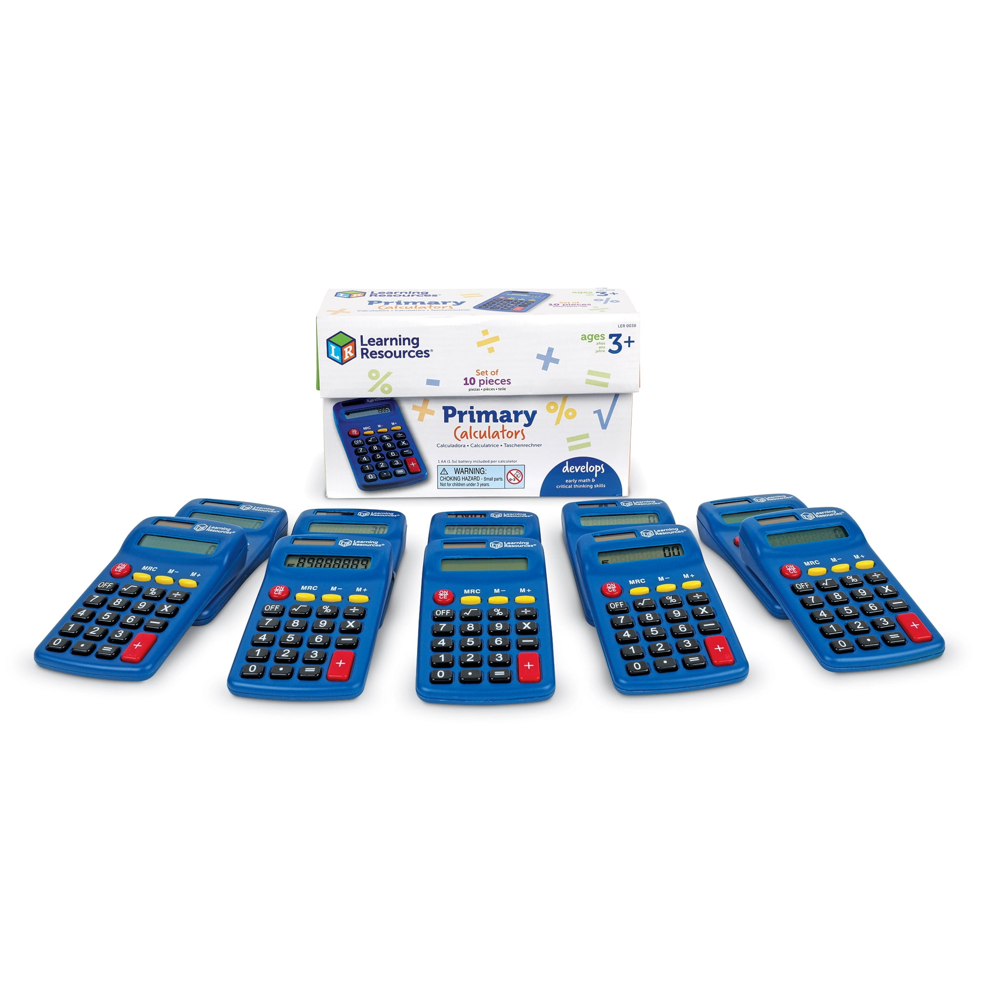 Learning Resources Primary Calculator - Basic Solar and Battery Powered Calculators