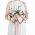thumbnail image 1 of BENCENTRE Ramo de novia de rosas polvorientas de 10.0 in, ramo de novia, ramos de novia para ceremonia de boda, fiesta de aniversario y flores artificiales de boda vintage rústicas francesas, 1 of 1