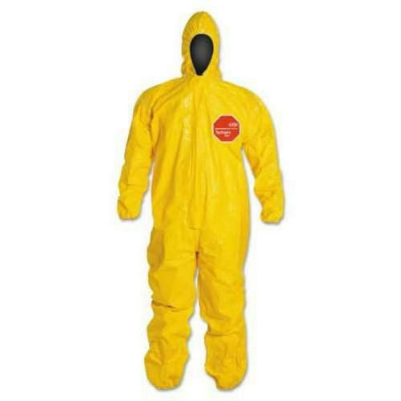 Dupont Hooded Coveralls,2XL,Ylw,Tychem 2000,PK4 QC127TYL2X000400
