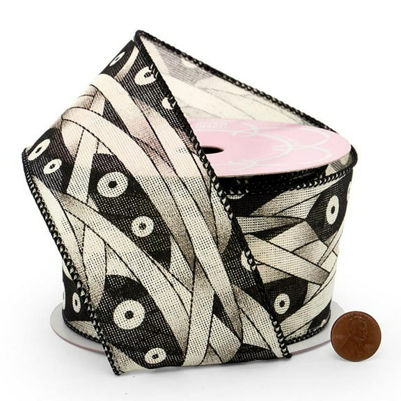 Peeking Mummy Wired Halloween Ribbon - 2 1/2in. X 10 Yards (56001006)