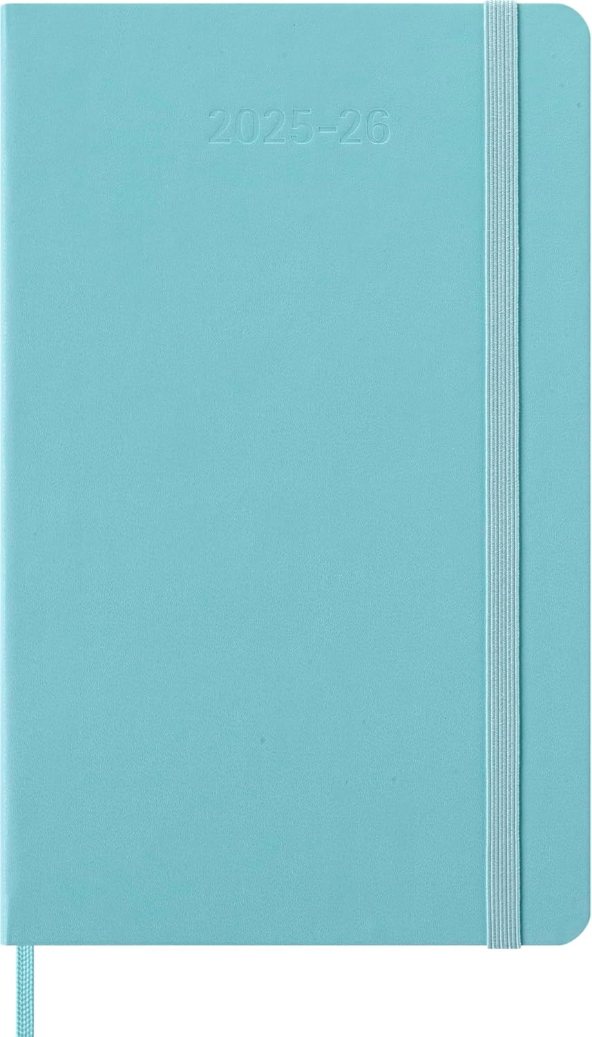 Moleskine Classic 18 Month 2025-2026 Weekly Planner, Hard Cover, Large (5" x 8.25"), Aquamarine, 208 pages