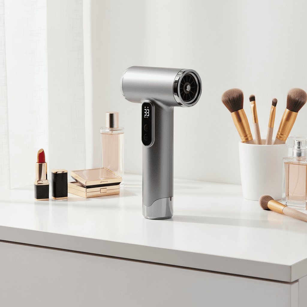 Wireless Rechargeable Hair Dryer, Negative Ionic, High Power Large Airflow, Hot & Cold Wind, DC Motor, for Student Dormitory