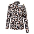 thumbnail image 4 of Gibobby Blusas De Moda de manga larga de otoño e invierno para mujer con botones estampados en el cuello（Marrón， S), 4 of 5