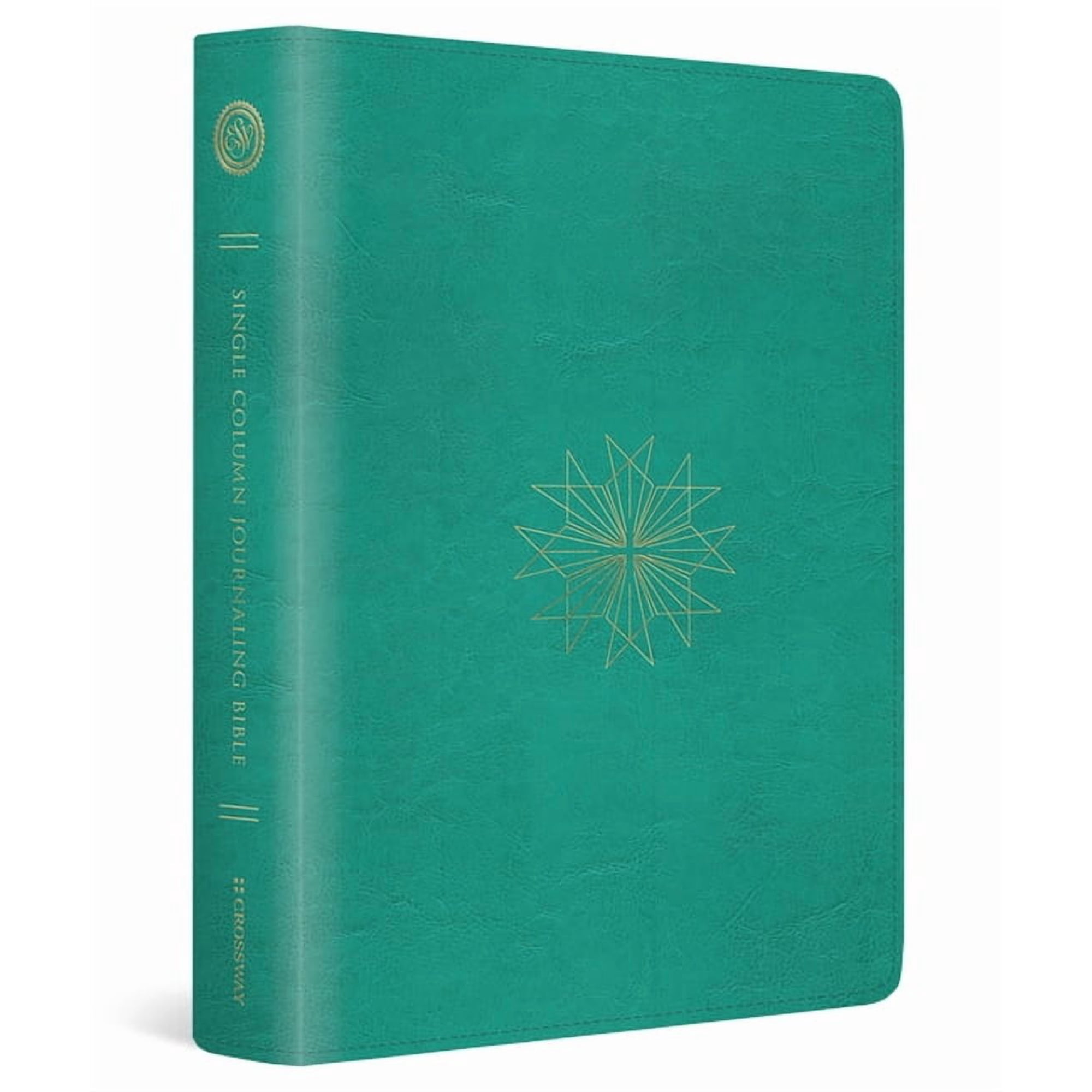 ESV Single Column Journaling Bible (Trutone Teal Resplendent Cross Design) (Hardcover)