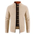 thumbnail image 3 of Suéter de otoño e invierno, suéter de hombre más abrigo de cuello de terciopelo, suéter tipo cárdigan de hombre, 3 of 5