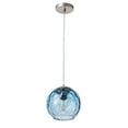 thumbnail image 2 of Aiwen Blue Glass Crystal Pendant Light Novelty Industrial Ceiling Lamp Globe Shade Hanging Light, 2 of 9