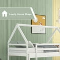 thumbnail image 4 of Bellemave Wooden House Bunk Bed, Twin Over Twin Low Bunk Bed with Ladder,  Floor Bunk Bed for Teen Bedroom (White), 4 of 10