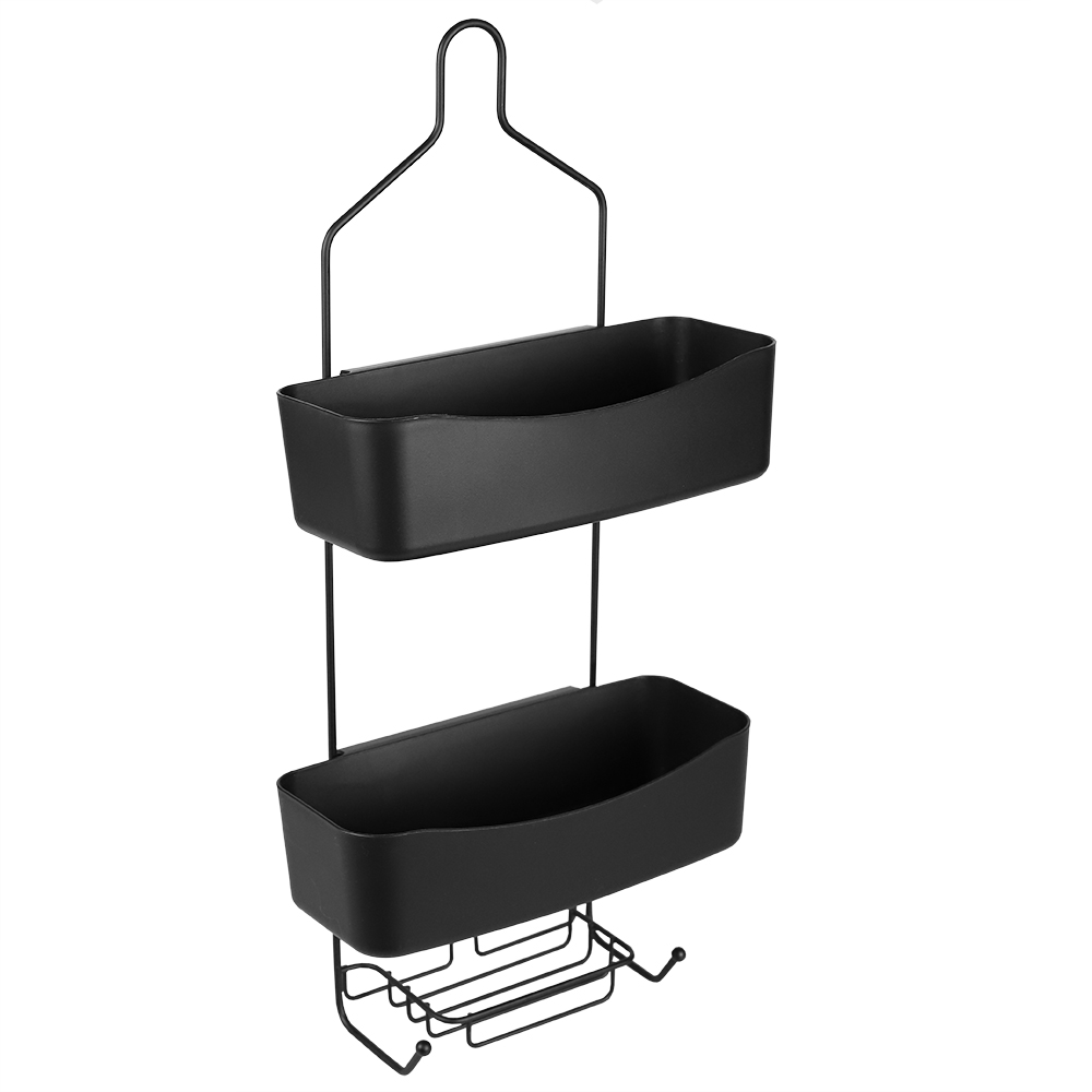 Home Basics Removable 2 Tier Shower Caddy, Black